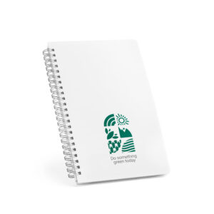 Brindes Personalizados Corporativos em BH | COBEN Caderno A5 em PP 80 Folhas Pautadas em Papel Reciclado Branco Sua Marca