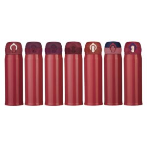 Brindes Corporativos Personalizados BH para Empresas | Garrafa Térmica Inox 400ml Inteira Vermelha Tampa Colorida