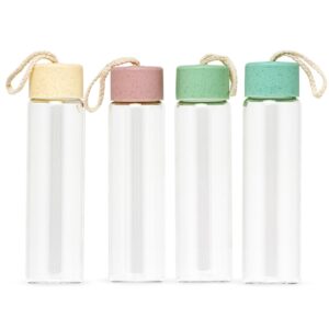 Brindes Personalizados Corporativos BH para Empresas | Garrafa de Vidro 330ml Tampa Colorida Alça de Corda