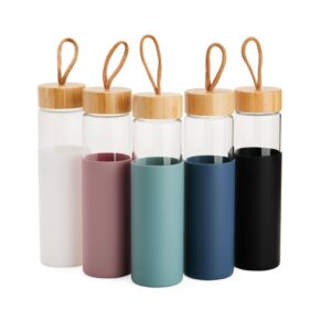 Brindes Personalizados em BH Corporativos | Garrafa de Vidro 750ml Tampa de Madeira com Alça