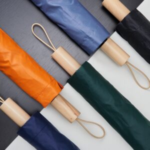 Brindes Personalizados para Empresas BH Corporativos | Guarda Chuva Manual com Proteção UV Cabo de Madeira