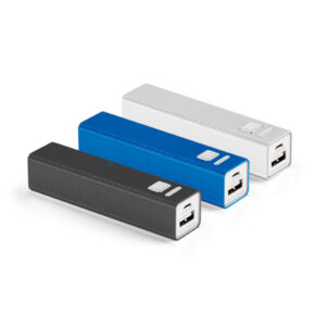 Brindes Personalizados para Empresas BH | Bateria Portátil em Alumínio Retangular Entrada USB 1800mAh