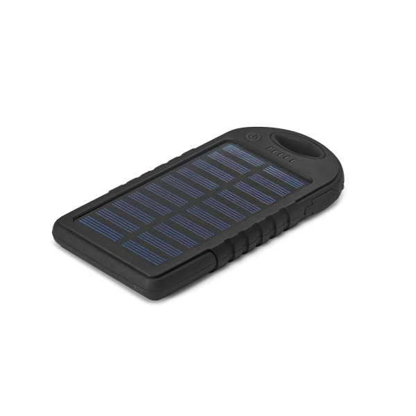 Brindes Personalizados Corporativos BH | Bateria Portátil com Painel Solar 2.000mAh Cabo USB para Carregamento