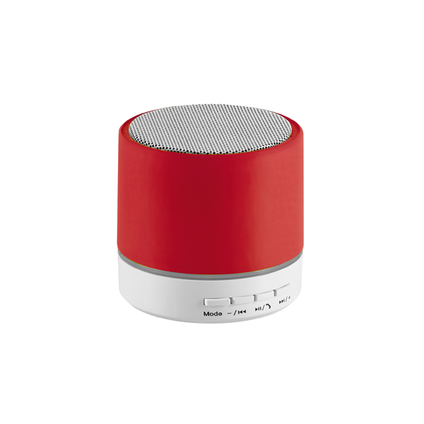 Brindes Personalizados em BH Corporativos | Caixa de Som com Microfone ABS Acabamento em Borracha Autonomia 2 Horas VERMELHO