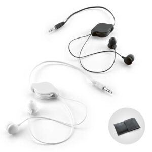 Empresa de Brindes Personalizados para Empresas | Fone de Ouvido Retrátil Cabo Esticado 80cm em Bolsa de Non-Woven