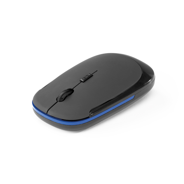 Brindes para Empresas Personalizados BH | Mouse Wireless Dobrável 2.4G ABS Acabamento Emborrachado Detalhe AZUL