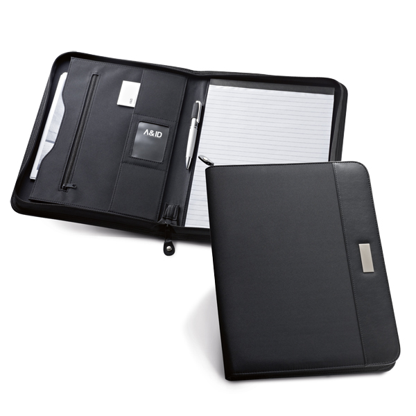 Brindes Personalizados para Empresas | Pasta Couro Sintético A4 Microfibra Bolso Interior