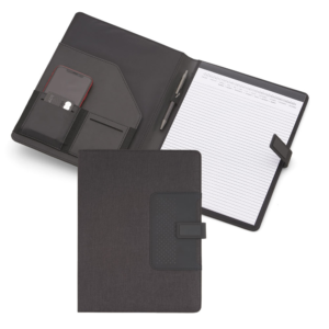 Brindes para Empresas Personalizados BH | Pasta Executiva Almofadada com Caderno de 20 Folhas A4 Bolso Interno