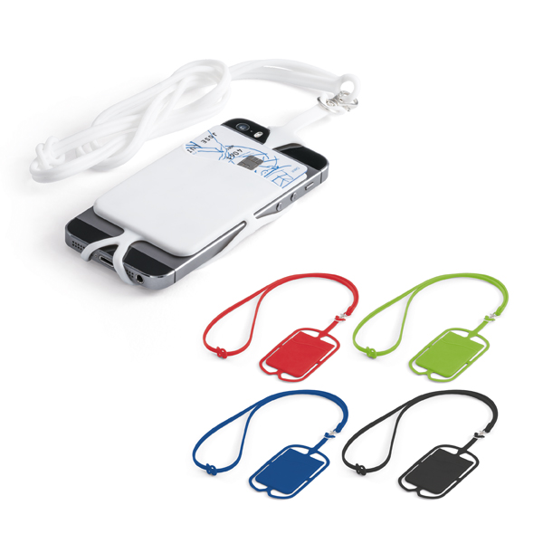 Brindes Personalizados para BH | Porta Cartões para Celular Silicone com Cordão