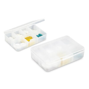 Brindes BH Personalizados Corporativos | Porta Comprimidos 7 Divisórias TRANSPARENTE