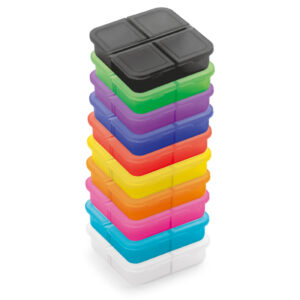 Brindes Personalizados BH Corporativos | Porta Comprimidos 4 Divisórias