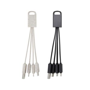 Brindes em BH Personalizados para Empresas | Cabo para Carregamento 3 em 1 Entrada USB Lightning Tipo-C e V8.