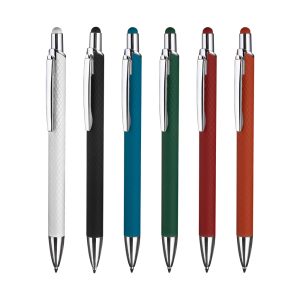 Brindes Corporativos Personalizados em BH | Caneta Alumínio Reciclável Tinta Azul Refil Parker Ponta Touch Emborrachada