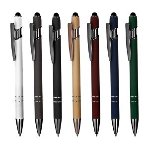 Brindes Personalizados em BH para Empresas | Caneta Metálica Tinta Azul Ponta Touch Emborrachada Tipo Parker