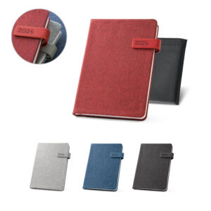 Brindes para Empresas Personalizados | ANDRESEN Agenda B5 em rPET Marcador em Fita