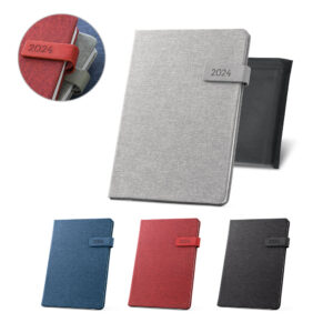 Brindes para Empresas Personalizados | ANDRESEN Agenda B5 em rPET Marcador em Fita