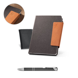 Brindes Personalizados para Empresas | TAGORE Agenda A5 em Pele Reciclada com Fecho Magnético